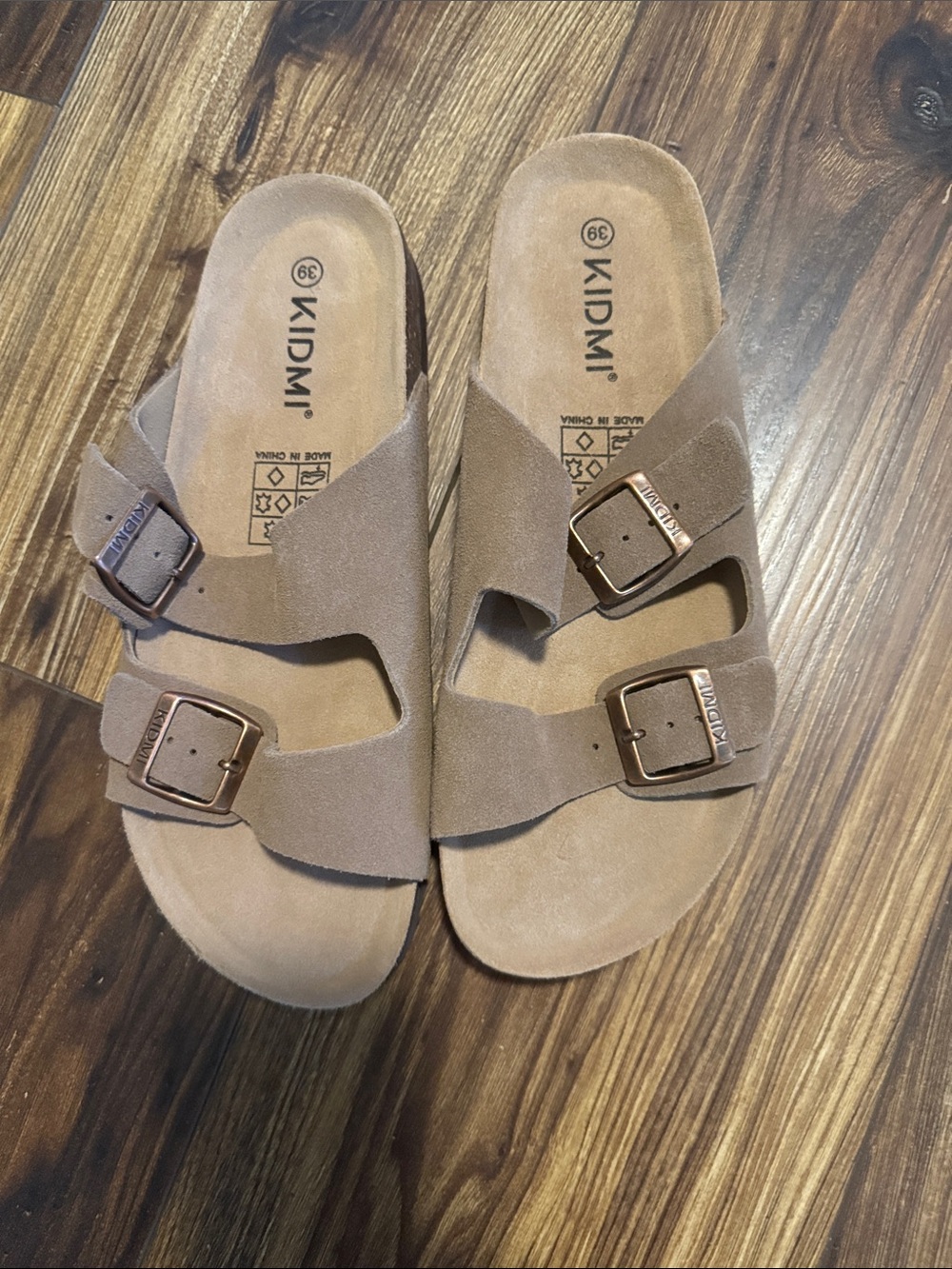 KIDMI Unisex Sandals Arch Support Cork Footbed with Double Adjustable Buckle